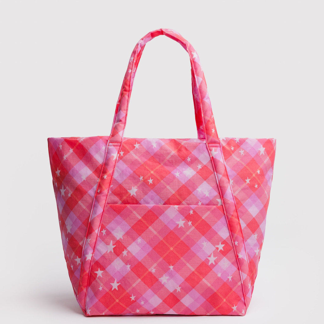 Cloud Bag- Pink Star Plaid