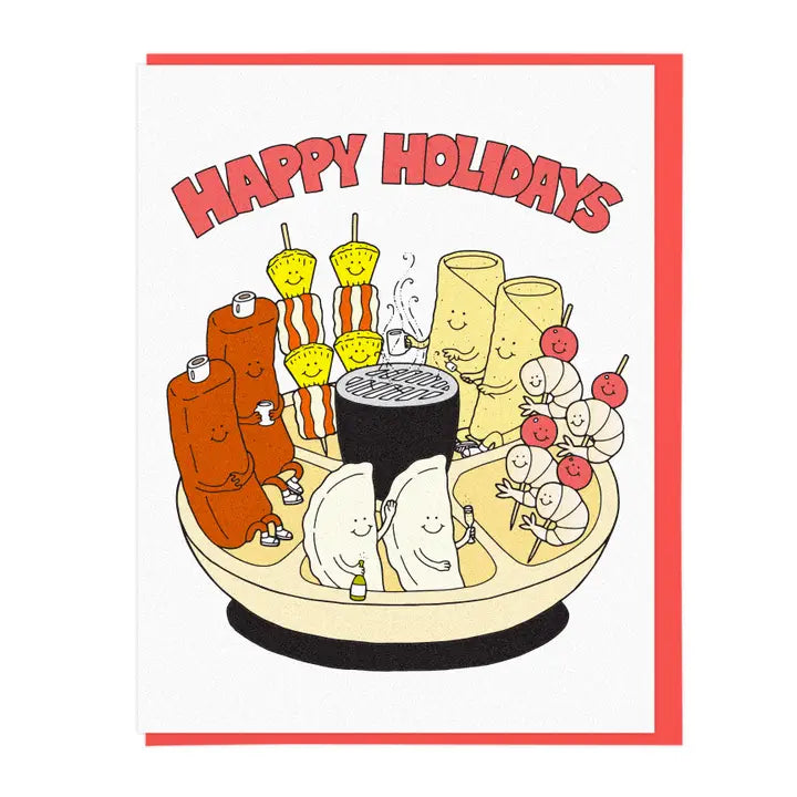 Happy Holidays Pu Pu Platter Card