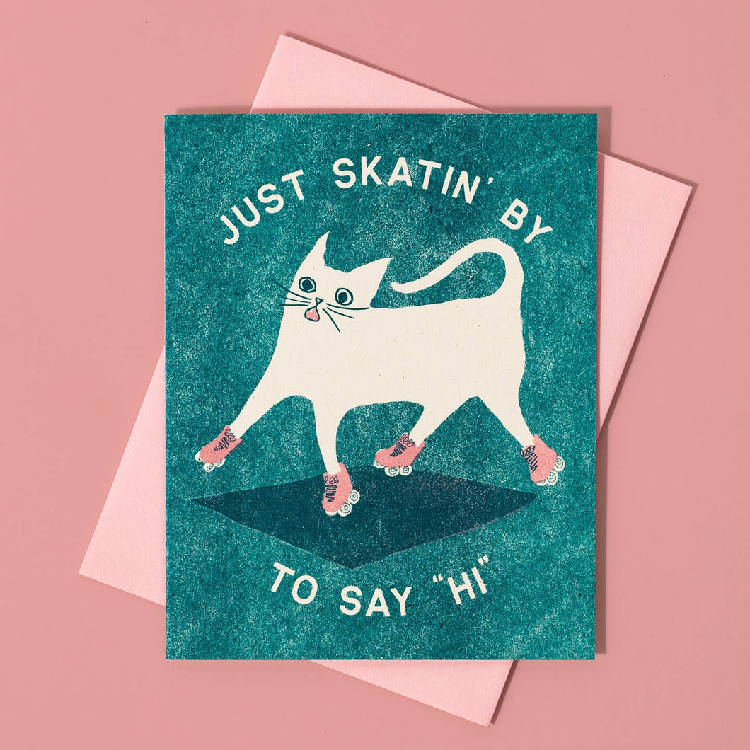 Just Skatin' By Risograph Card