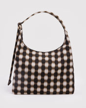 Load image into Gallery viewer, Nylon Shoulder Bag - Blurred Gingham Brown
