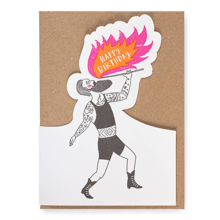 Fire Breather Birthday Card - Tigertree