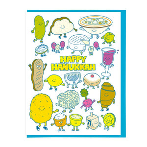 Happy Hanukkah Food Friends Card