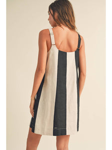 Ariana Linen Color Block Dress - Tigertree