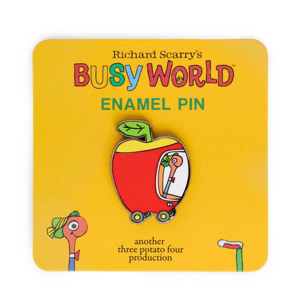 Richard Scarry Apple Car Enamel Pin