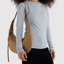 Load image into Gallery viewer, Medium Recycled Leather Flat Crescent - Dune
