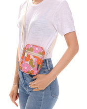 Load image into Gallery viewer, Crossbody Mini Brick Bag - Floral Red
