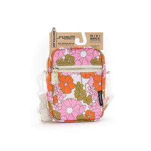 Crossbody Mini Brick Bag - Floral Red