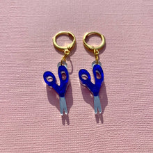 Load image into Gallery viewer, Mini Scissors Huggies Earrings
