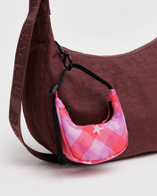 Load image into Gallery viewer, Crescent Bag Charm- Pink Star Plaid
