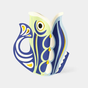 Octaevo Paper Vase- Fish Blue