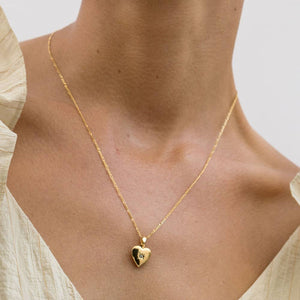 Small Heart Enamel Locket - Crystal - Tigertree