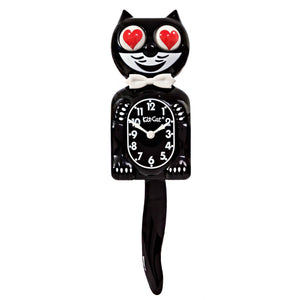 Kit Cat Clock- Classic Black with Heart Eyes