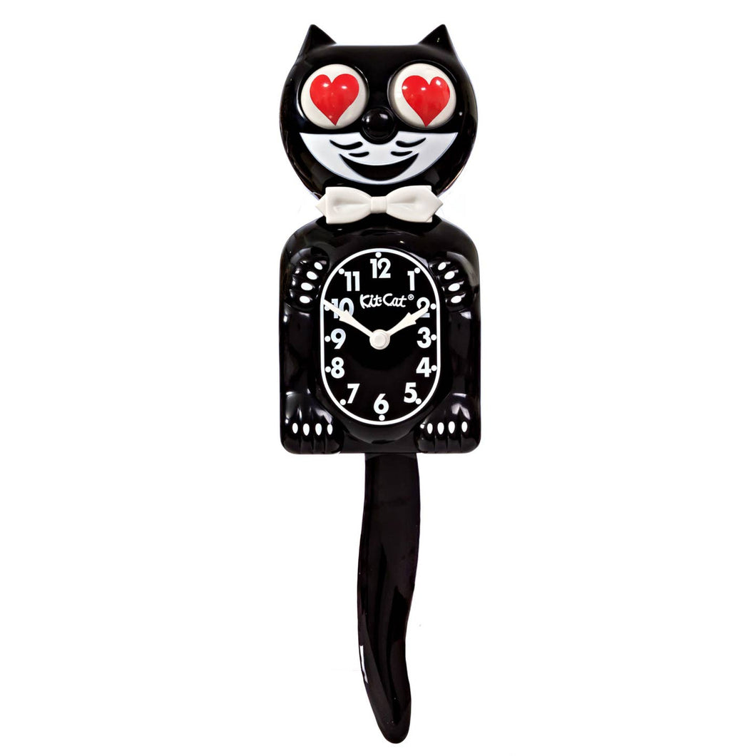 Kit Cat Clock- Classic Black with Heart Eyes