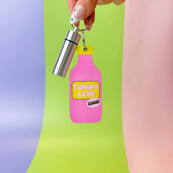 Tummy Hurts Mirror + Pill Case Keychain - Tigertree