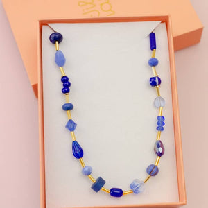 Blue Gemstone Beaded Necklace - Tigertree