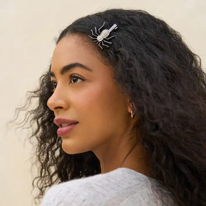 Metal Rhinestone Hair Clip - Spider