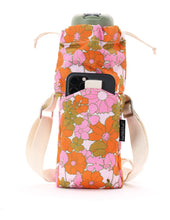 Load image into Gallery viewer, Crossbody Drink Pouch - Retro Floral Pink
