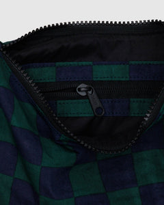 Small Nylon Crescent - Navy Green Check