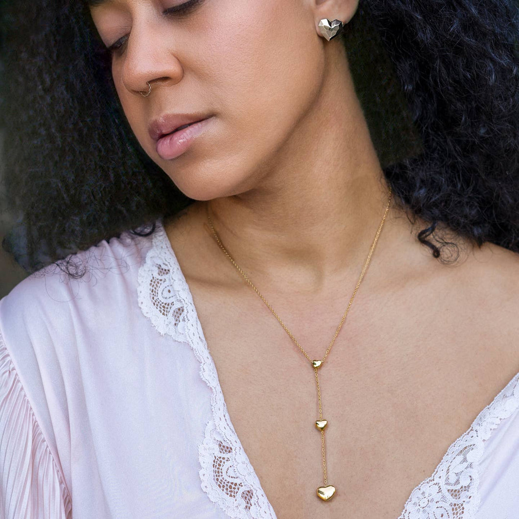 Falling In Love Lariat Necklace-18K Gold Plated