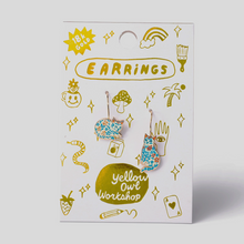 Load image into Gallery viewer, Floral Cats Earrings
