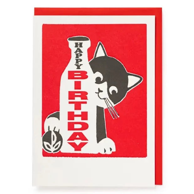 Happy Birthday Cat Greeting Card - Tigertree