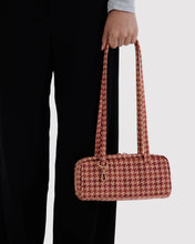 Load image into Gallery viewer, Small Nylon Bowler Bag - Tan Houndstooth
