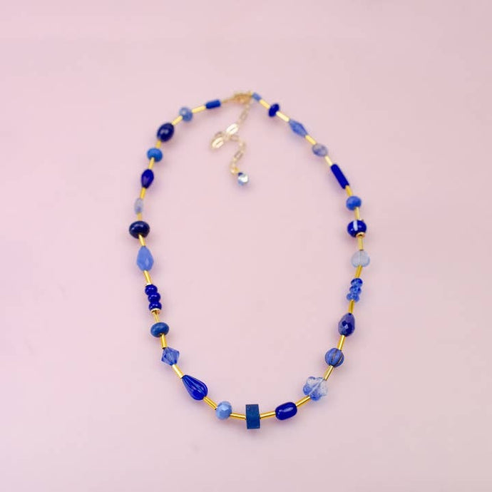 Blue Gemstone Beaded Necklace - Tigertree