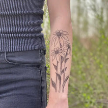 Load image into Gallery viewer, Coneflower Temporary Tattoo Two Pack - Tigertree
