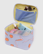 Load image into Gallery viewer, Large Cosmetic Case- Apricots + Ribbons
