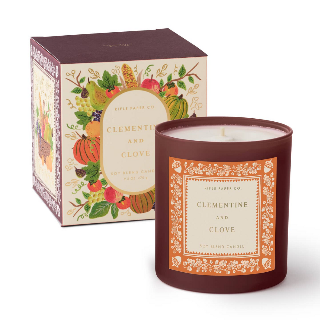 Clementine & Clove 9 Oz Glass Candle