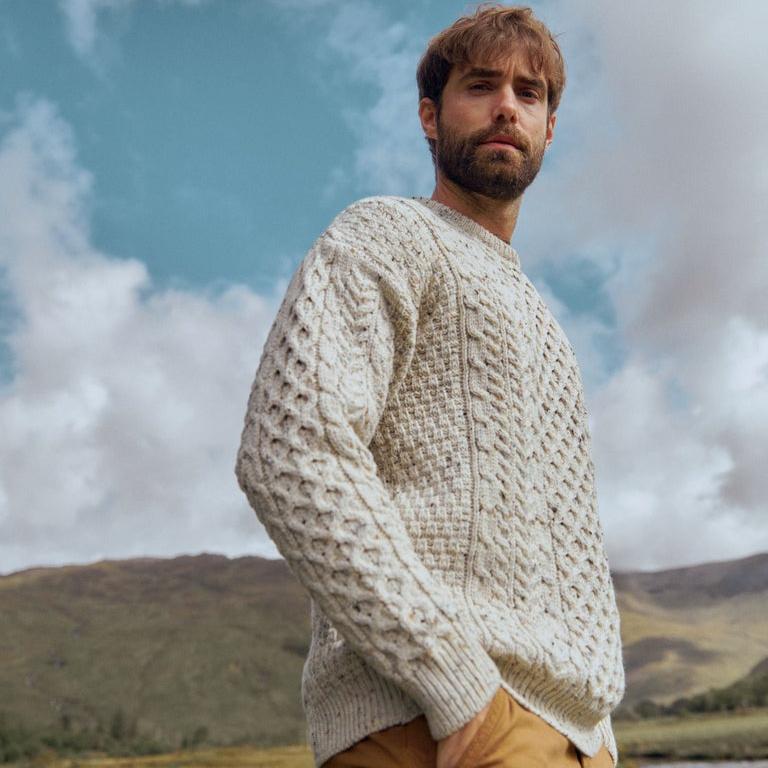 Inisheer Aran Sweater - Flecked Cream