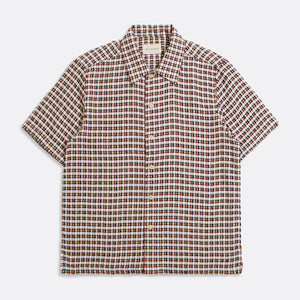 Busey Shirt Dobby Check Red Multi