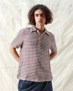 Busey Shirt Dobby Check Red Multi