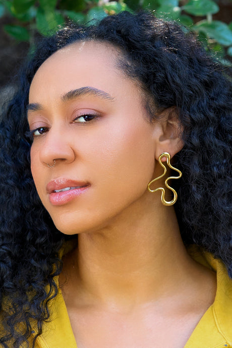 Amoeba Studs- 18K Gold Plated - Tigertree