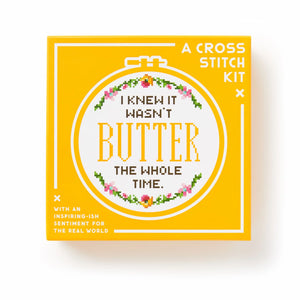 I Knew It Wasn't Butter Cross Stitch Kit - Tigertree