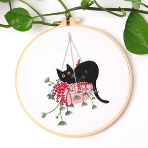 Cute Cat Embroidery Kit - Tigertree
