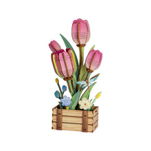 Load image into Gallery viewer, DIY Wooden Puzzle Kit - Pink Tulip Bloom Set - Tigertree
