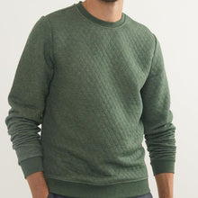 Load image into Gallery viewer, Corbet Quilted Crewneck- Olive - Tigertree
