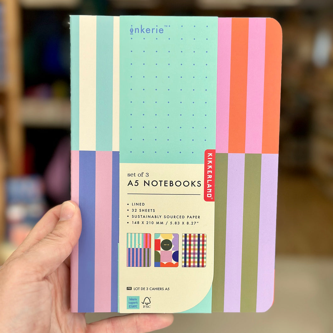 Set of 3 Patterned Notebooks