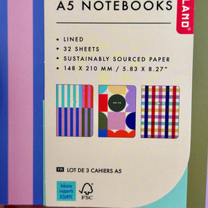 Set of 3 Patterned Notebooks