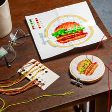 Load image into Gallery viewer, Burger Mini Cross Embroidery Kit
