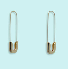 Load image into Gallery viewer, Gold Safety Pin Earrings
