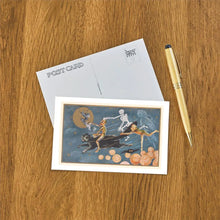 Load image into Gallery viewer, Ghoul Riding Black Cat Postcard
