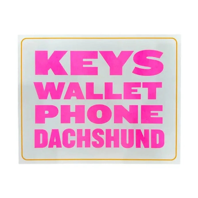 Keys Wallet Phone Dachshund Riso Print - Tigertree
