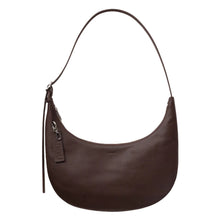 Load image into Gallery viewer, Medium Recycled Leather Flat Crescent - Brown
