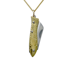 Load image into Gallery viewer, 18k Gold Fish Knife Necklace
