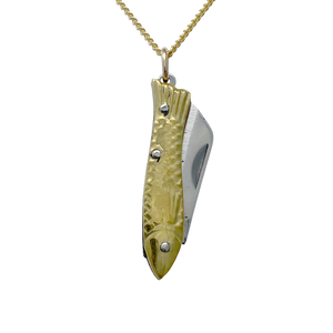 18k Gold Fish Knife Necklace