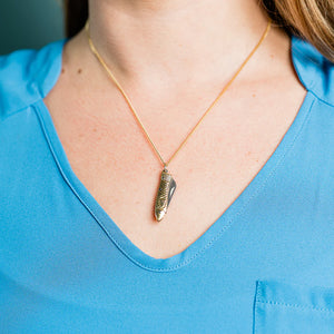 18k Gold Fish Knife Necklace