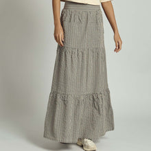 Load image into Gallery viewer, Woven Midi Check Tiered Skirt
