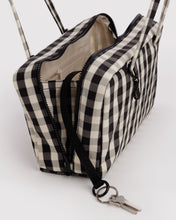 Load image into Gallery viewer, Nylon Bowler Bag - Black and Cream Gingham
